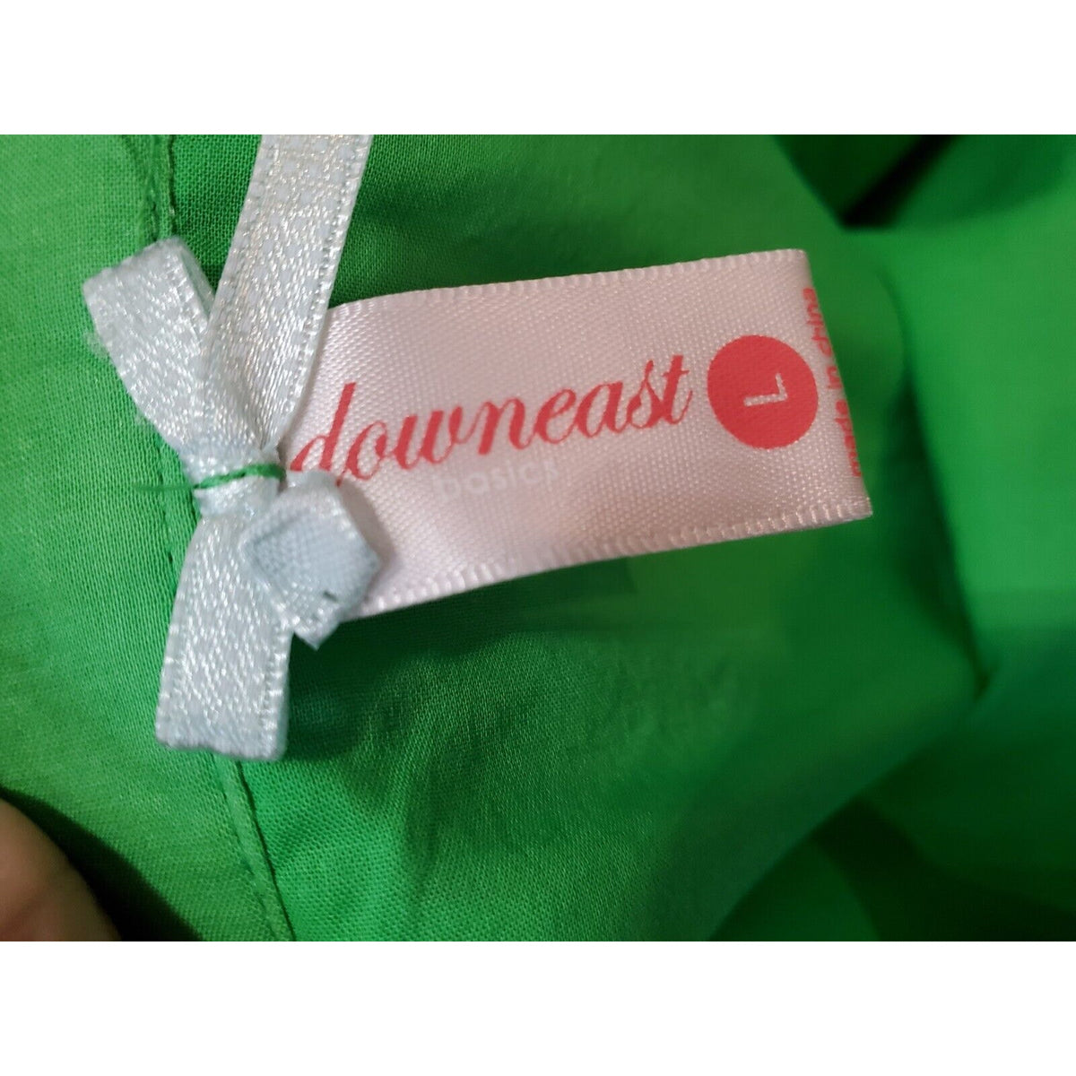 Downeast Womens Green Cotton A Line Side Zipper Casual Knee Length Skirt Size L