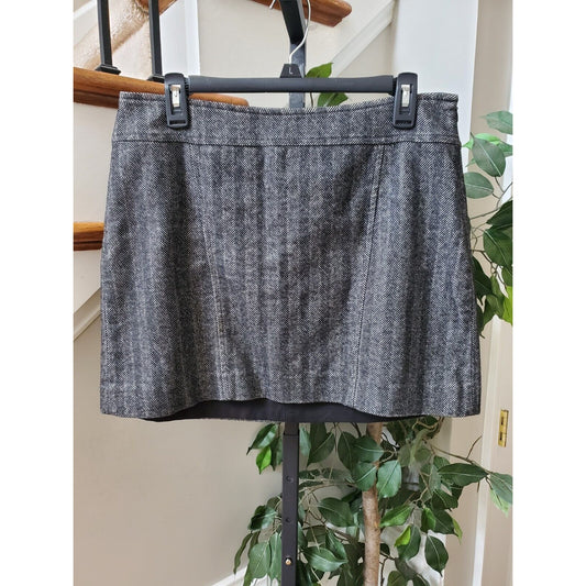 The Limited Womens Gray White Cotton Pull On Pencil & Straight Mini Skirt 8