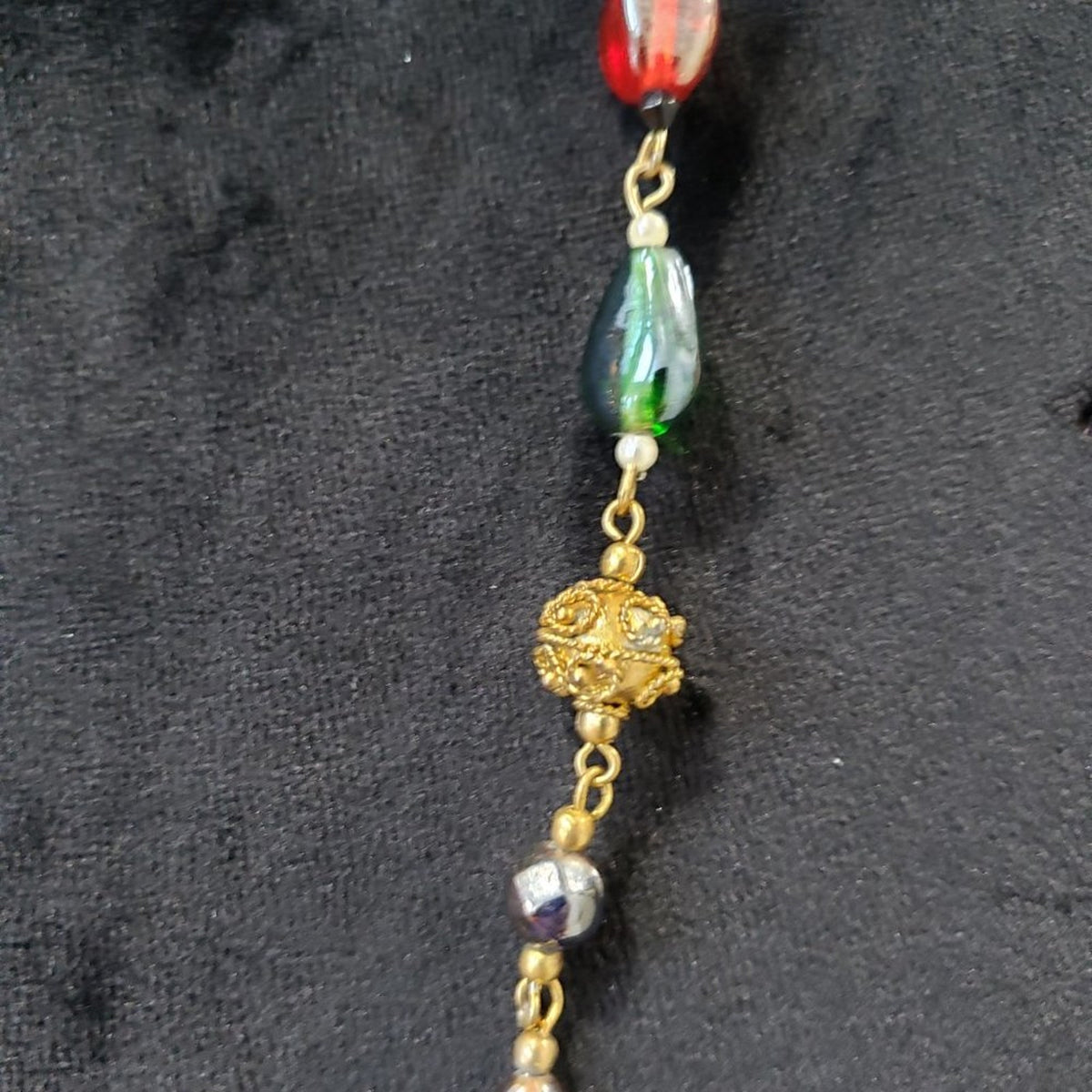 Women's Fashion Multicolor Beaded Long Necklace with Lobster Clasp