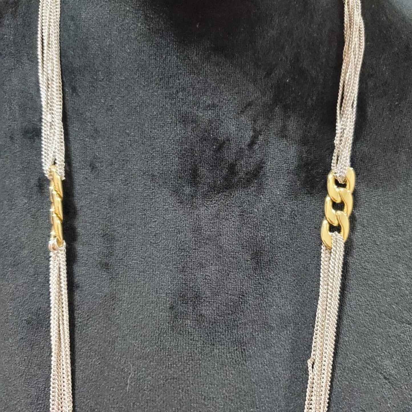 Women's Luxury Silver Tone Multilayer Long Link Chain Necklace
