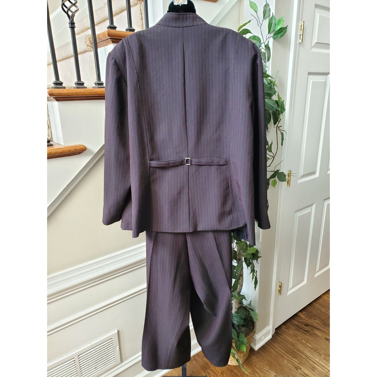 Perceptions Women Black Polyester Open Front Blazer & Pant 2 Pc's Suit Size 24W