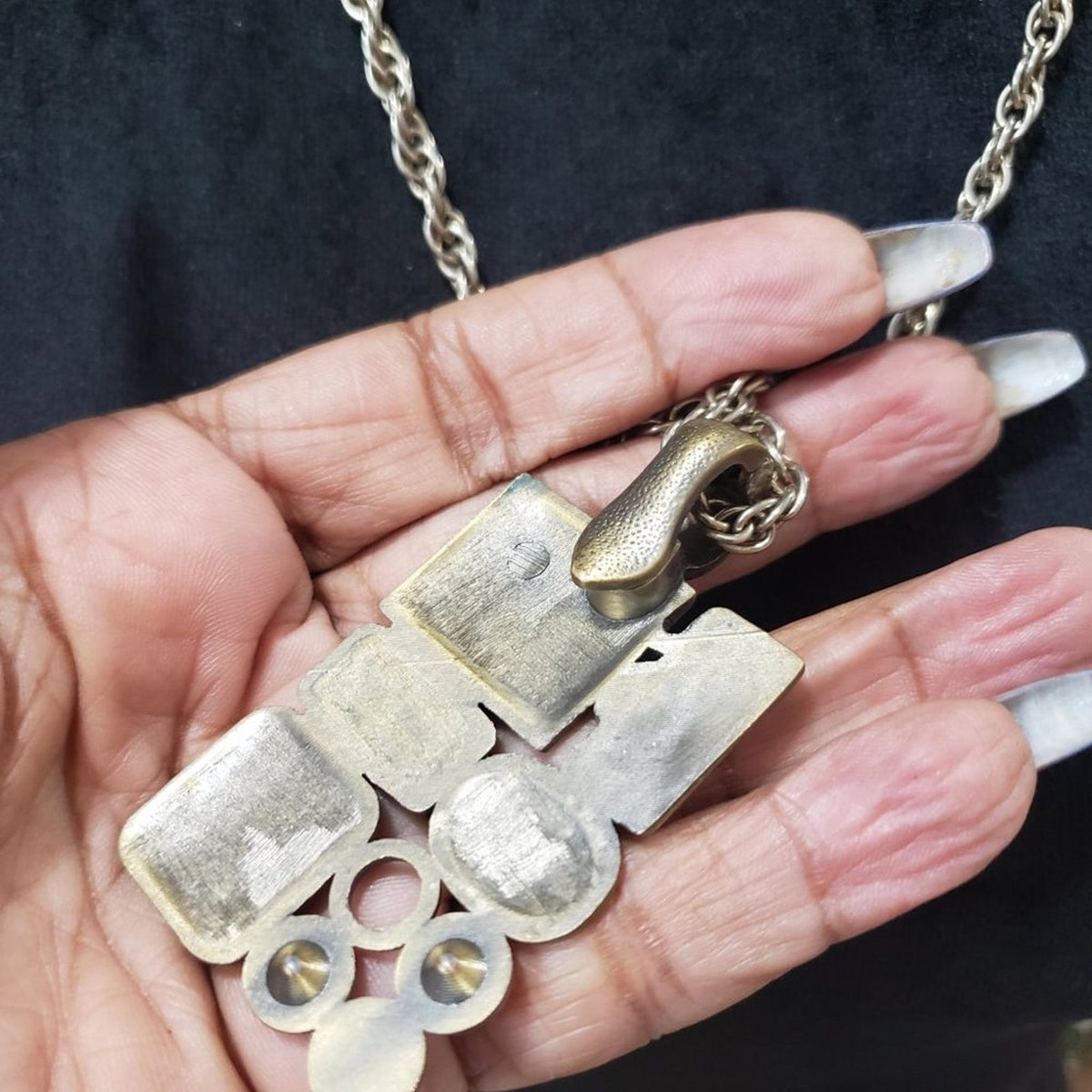 Women's Premier Designs Rectangular Gallery Pendant Antique Brass Tone Necklace