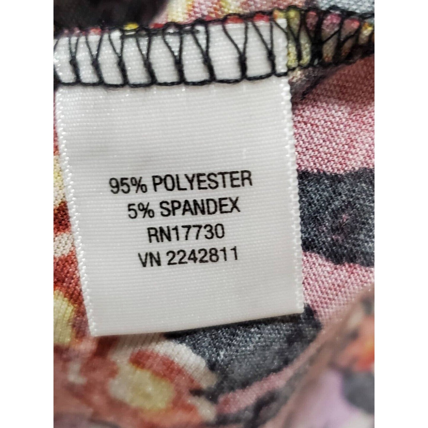 Pure Energy Women Multicolor Polyester V-Neck Short Sleeve Knee Length Dress 2X