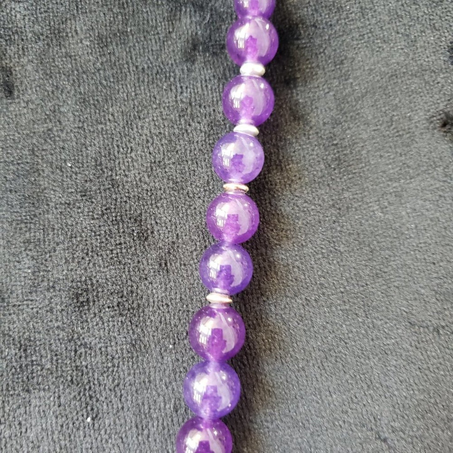 Womens Fashions Purple Amethyst Round Gems Teardrop Necklace with Lobster Clasp