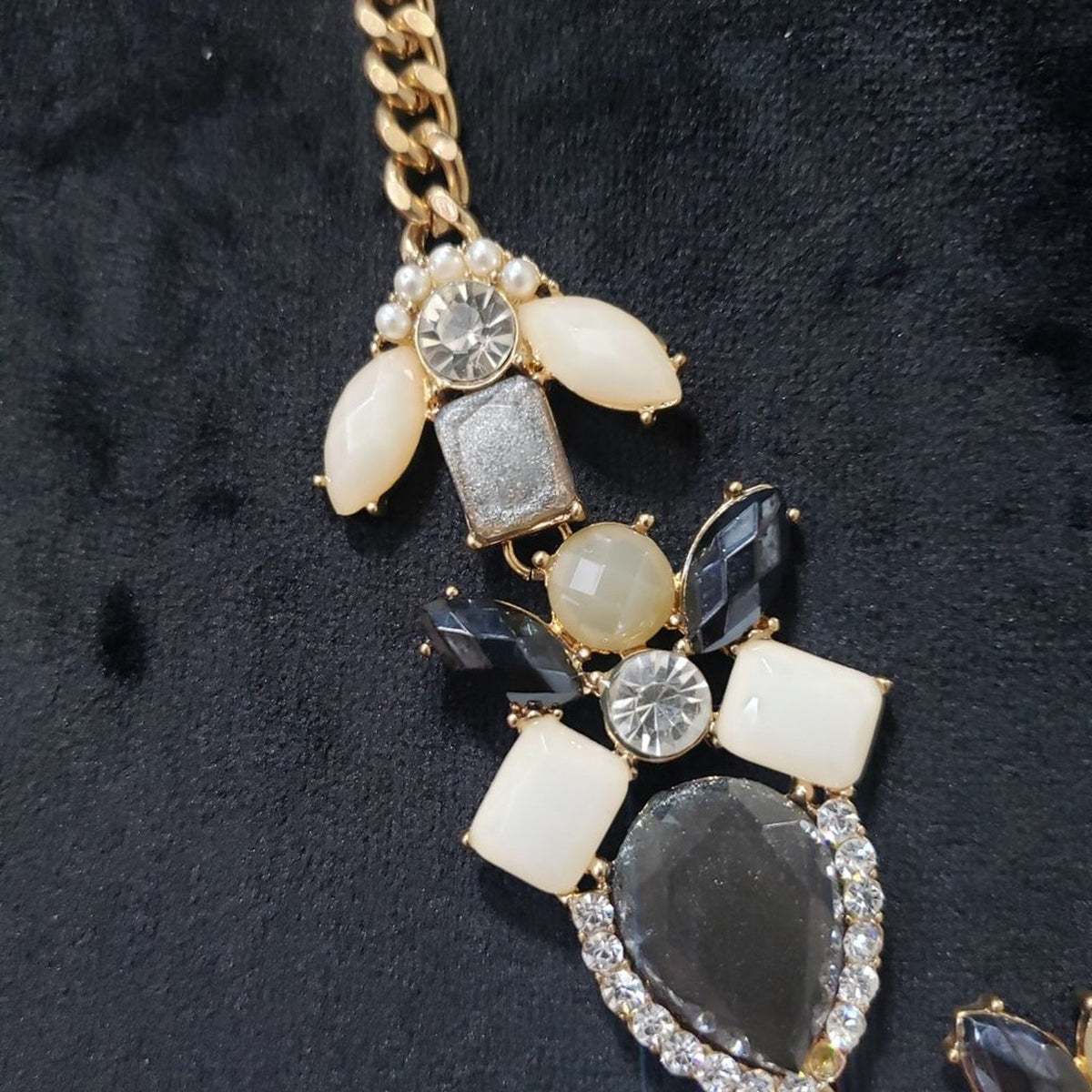 Women's Bohemia Glass Crystal Sweater Chain Beads Pendants Bib Statement Choker