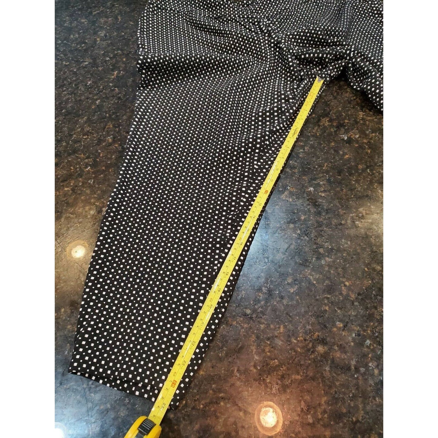 Women's Black & White Dotted Rayon Fancy Capri Pants Plus Size