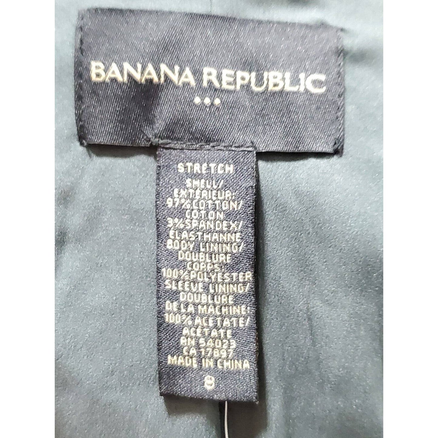 Banana Republic Women Gray Striped Cotton Long Sleeve Single Breasted Blazer 8