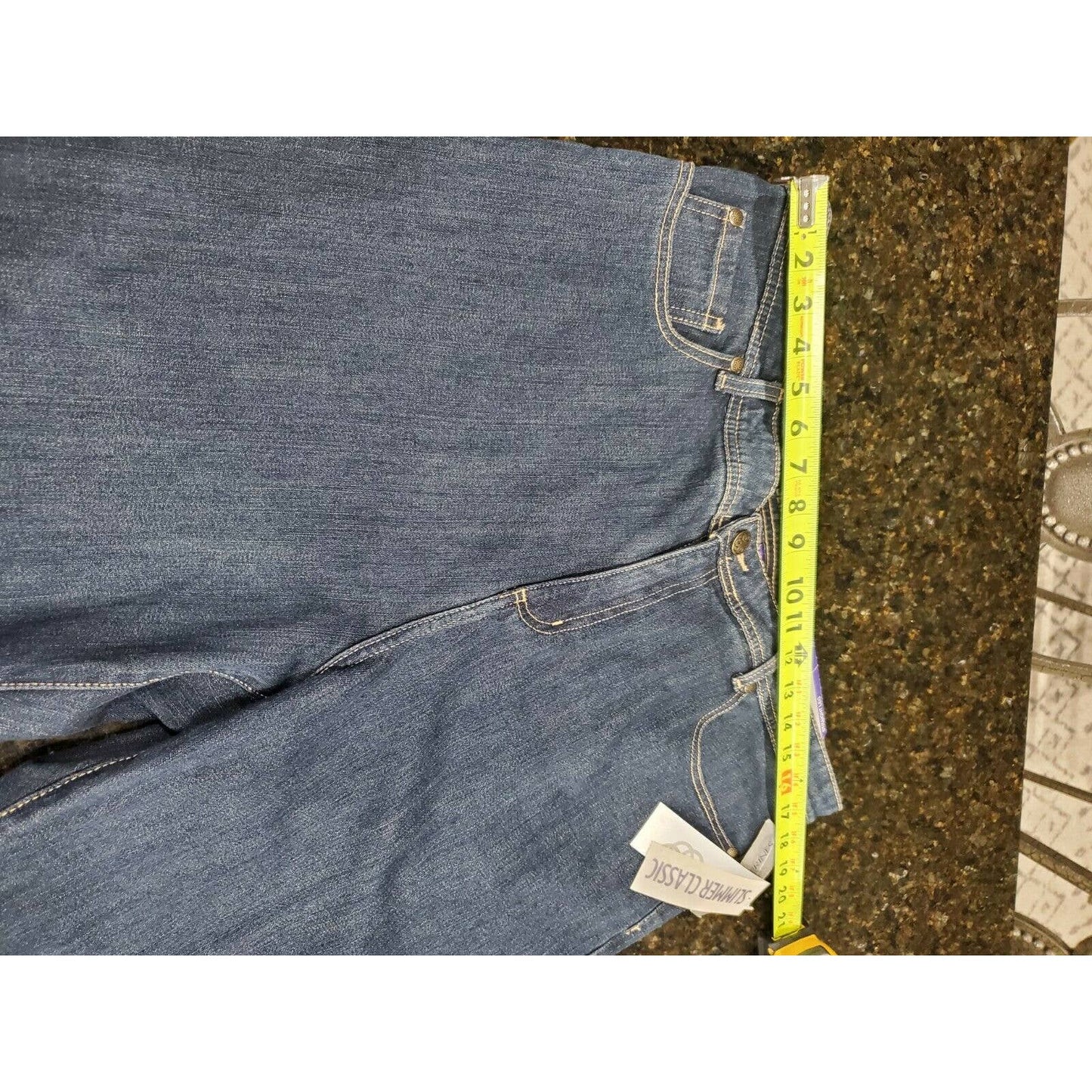 Slimmer Classic Women's Denim Blue Cotton Mid Rise Straight Leg Jeans Pants 16W