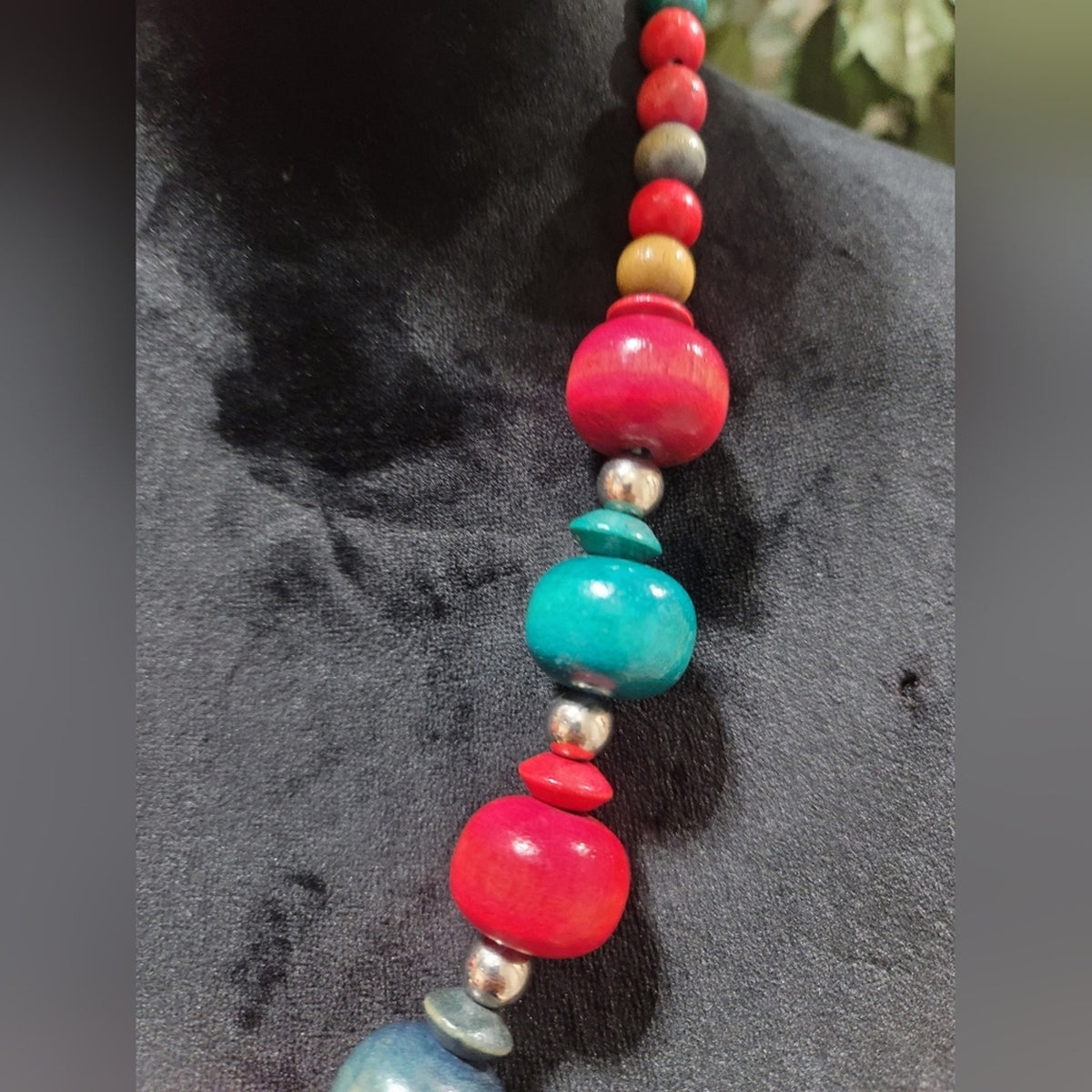 Multicolor Wooden Stone Necklace