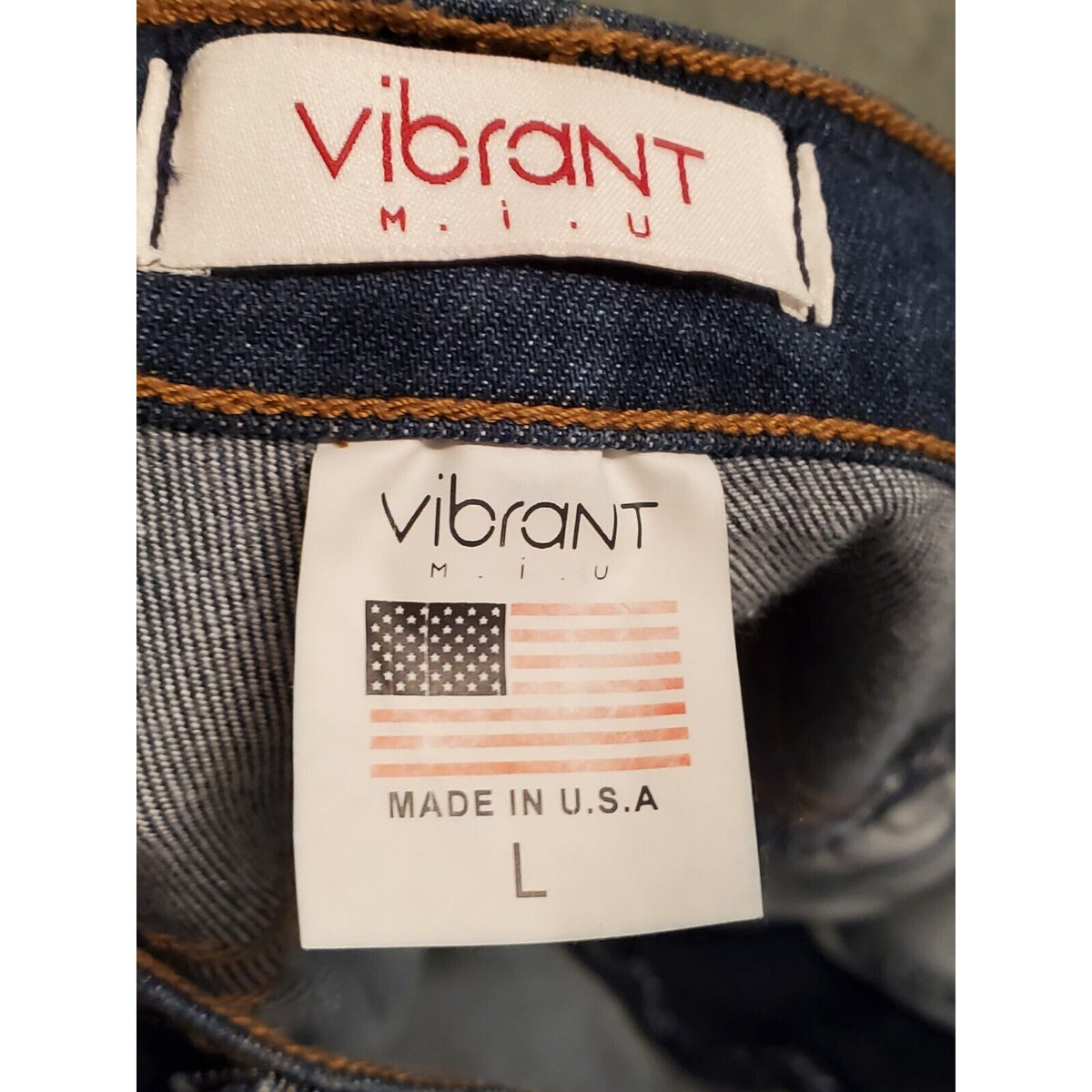 Vibrant Womens Stacked Blue Denim Rayon Distressed Pockets Pull On Jeans Large