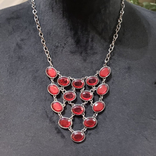Womens Fashions Red Kashmiri Ruby Gemstone Collar Necklace with Lobster Clasp