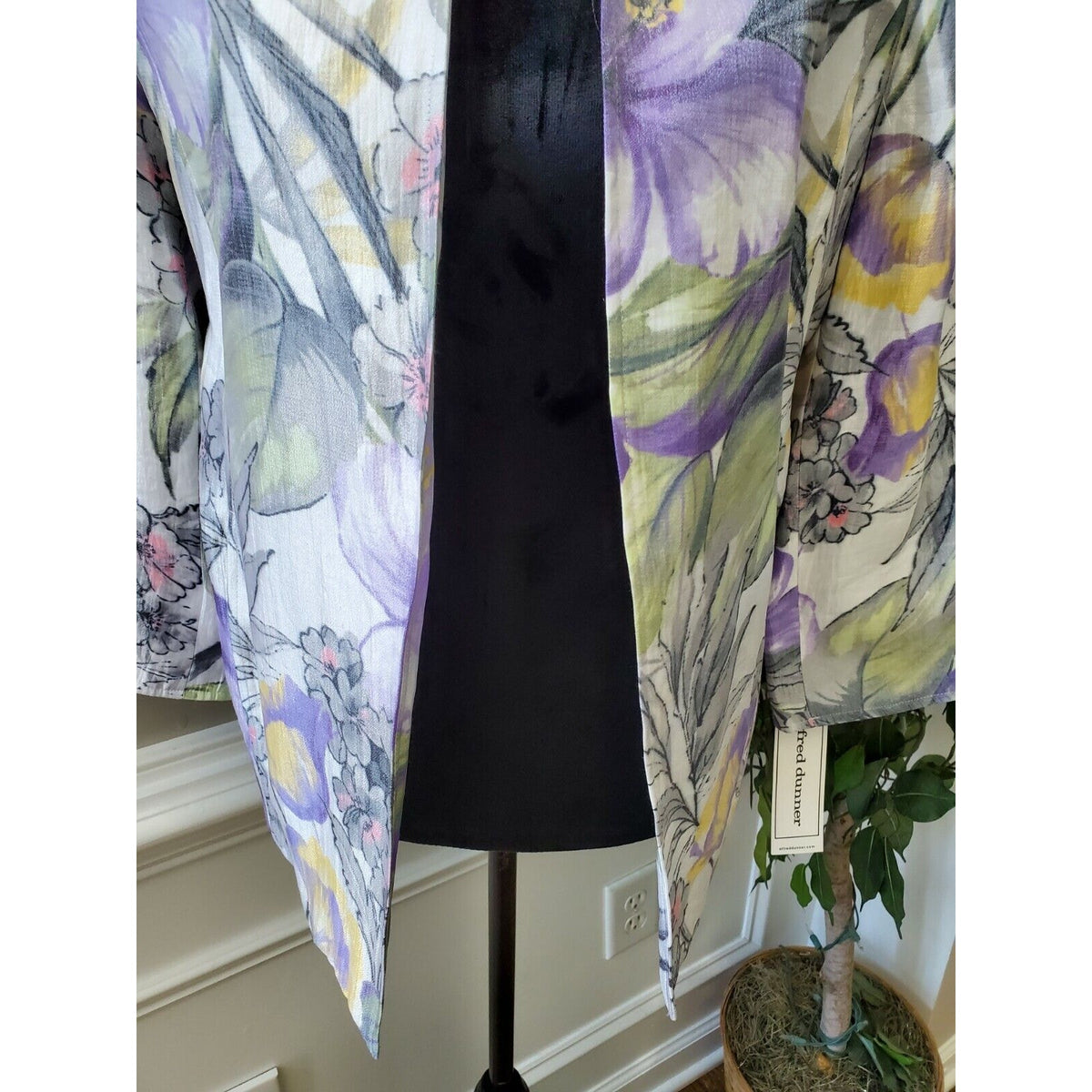 Alfred Dunner Women's Multicolor Floral Rayon Open Front Jacket Blazer Size 10