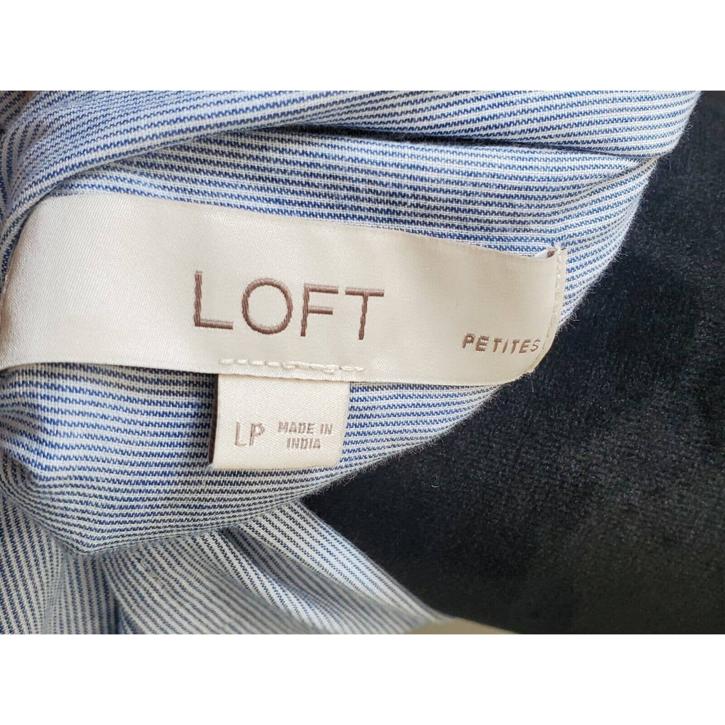 Loft Women's Blue 100% Cotton Collared Long Sleeve Button Down Casual Shirt L