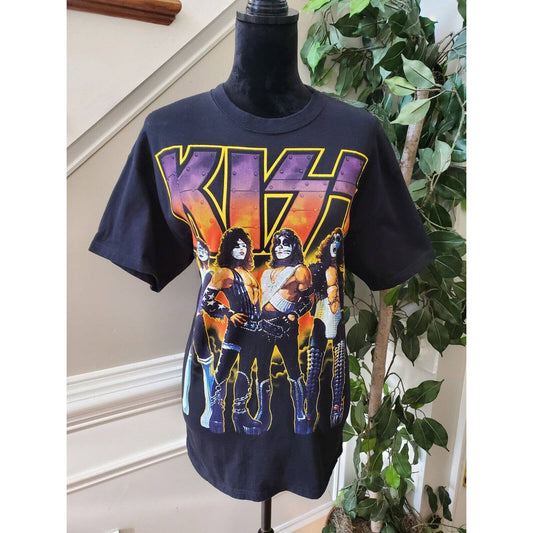 Liquid Blue Men's KISS Black 100% Cotton Crew Neck Short Sleeve Shirt Size L