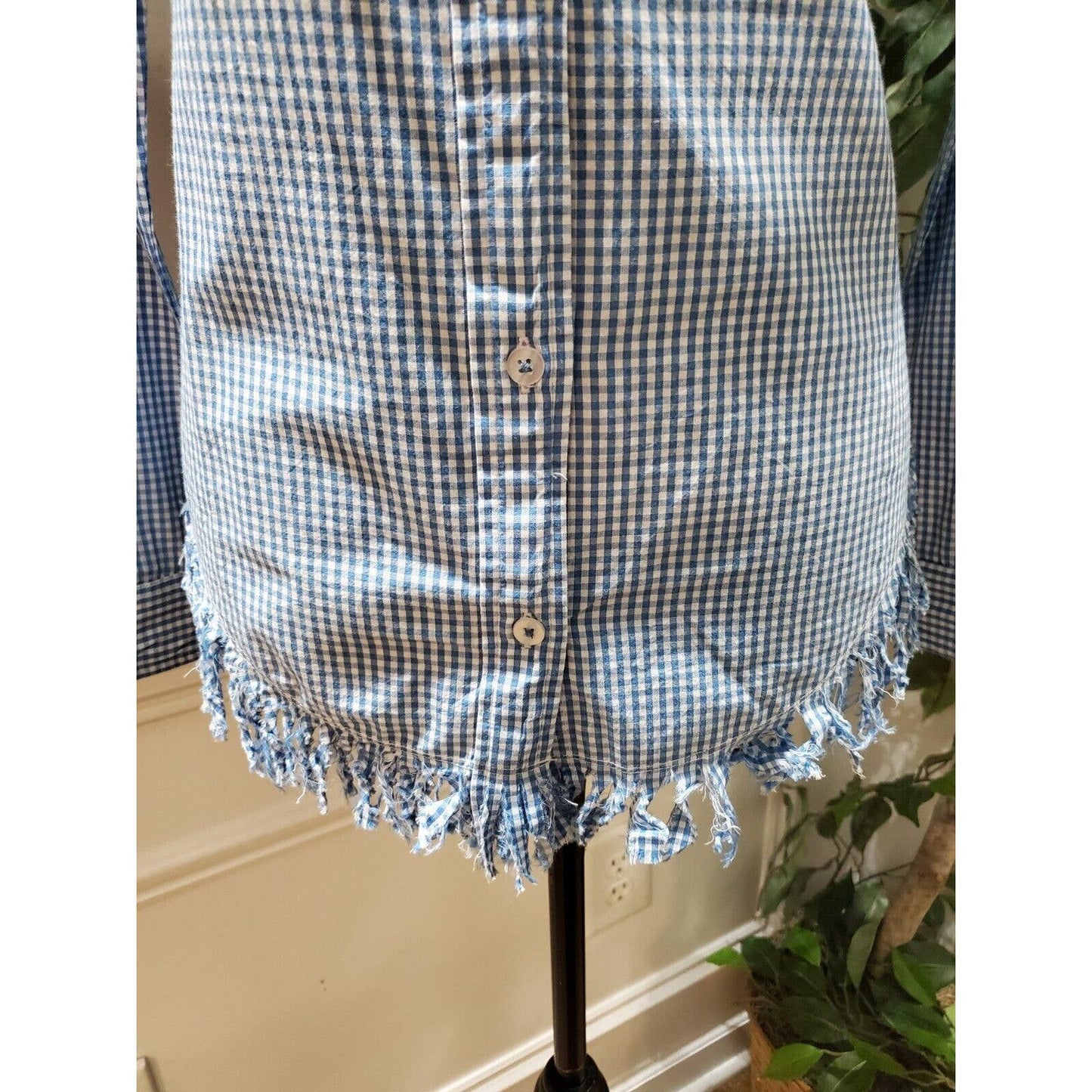 Tizzie Women's Blue 100% Cotton Collared Long Sleeve Button Down Shirt Size XS