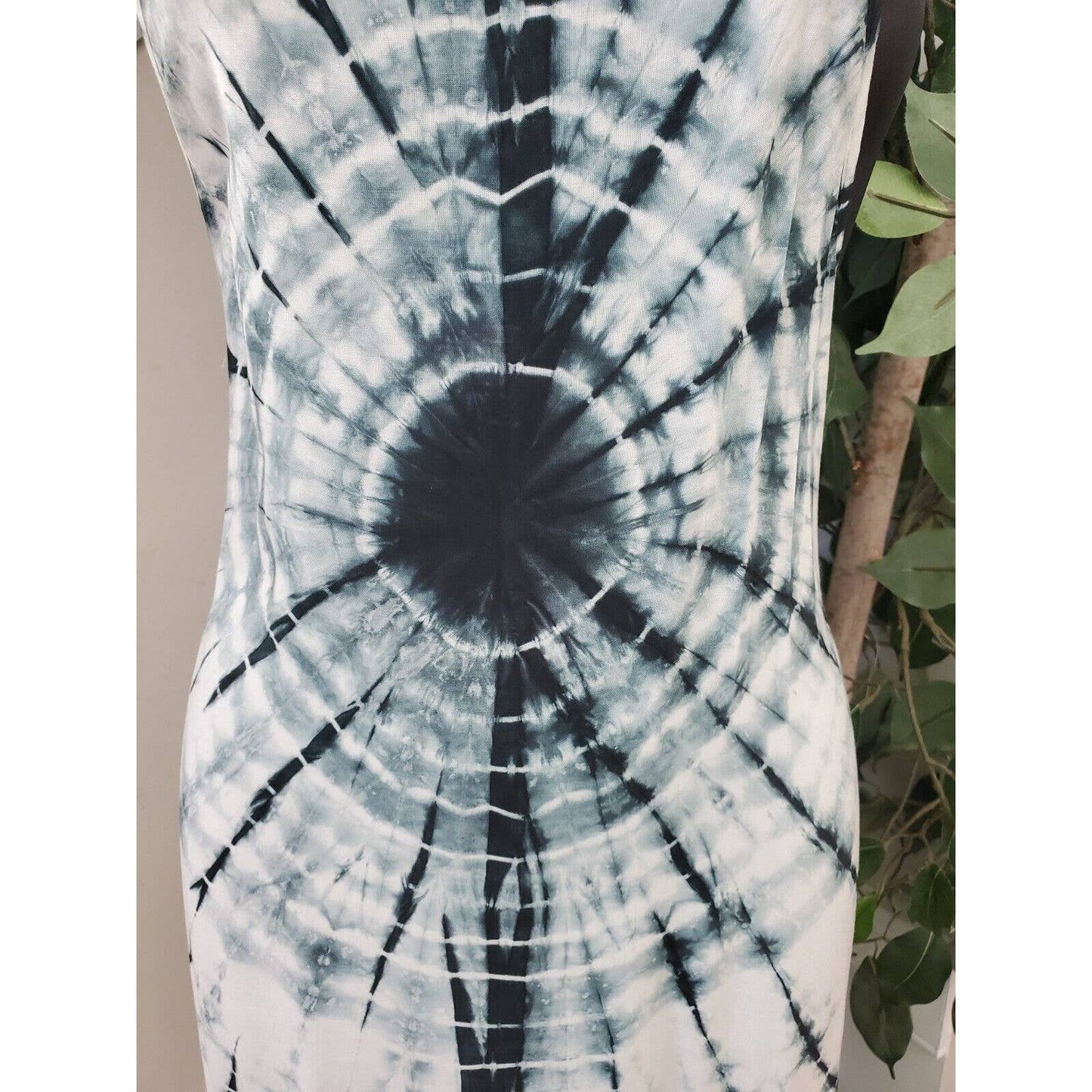 Boutique Hot & Delicious Tie Dye Rayon Square Neck Strappy Long Maxi Dress M