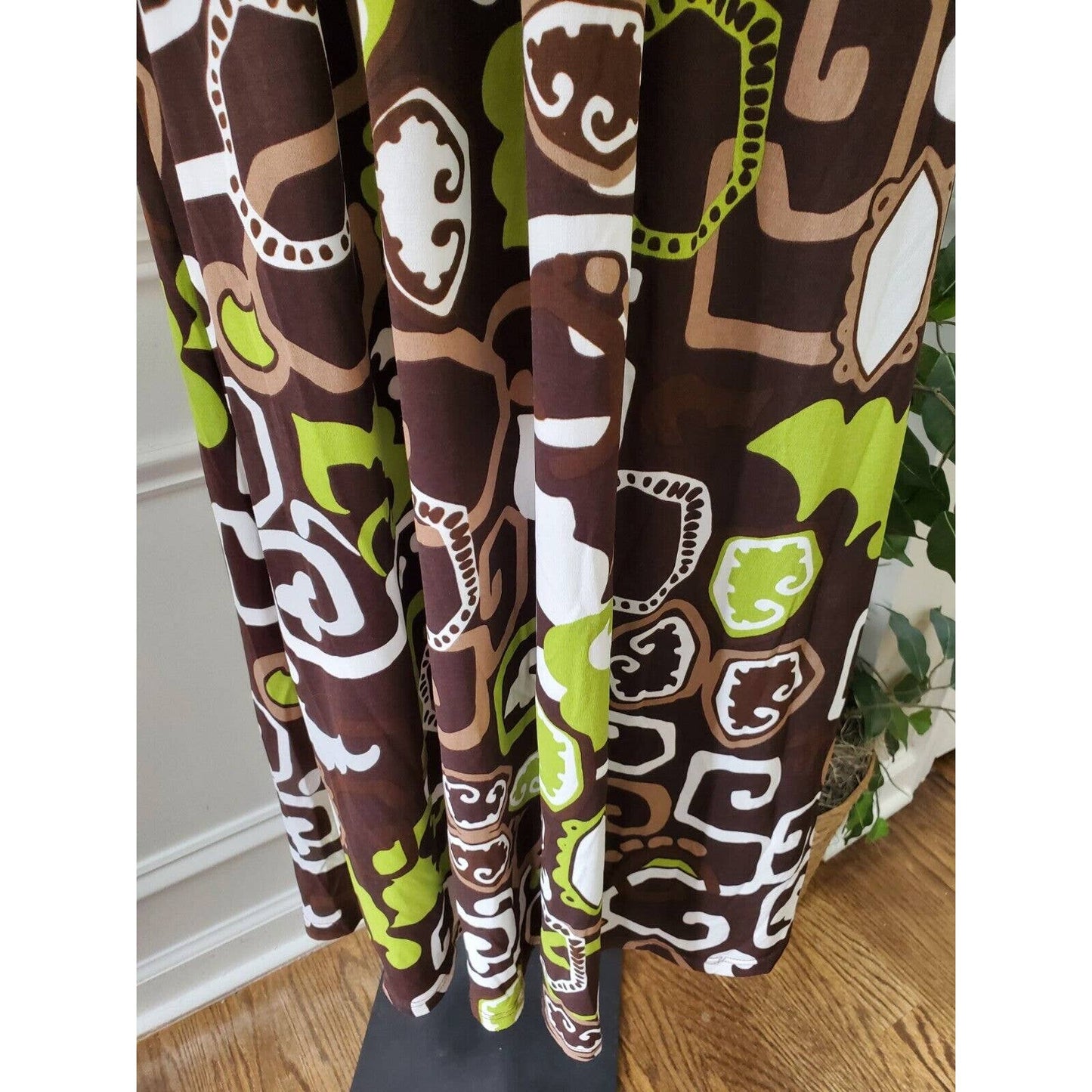 New Directions Women's Brown Polyester Halter Neck Sleeveless Long Maxi Dress 6