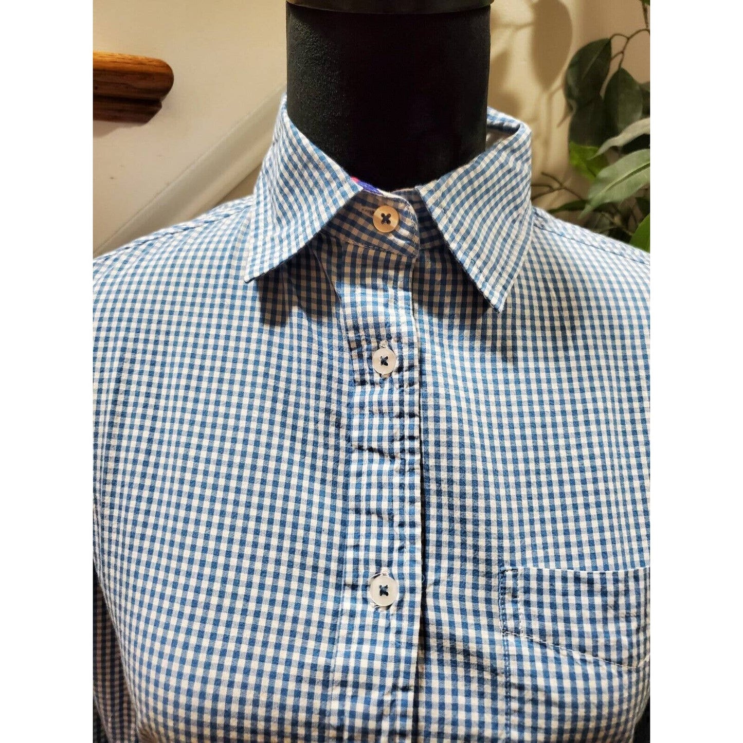 Tizzie Women's Blue 100% Cotton Collared Long Sleeve Button Down Shirt Size XS