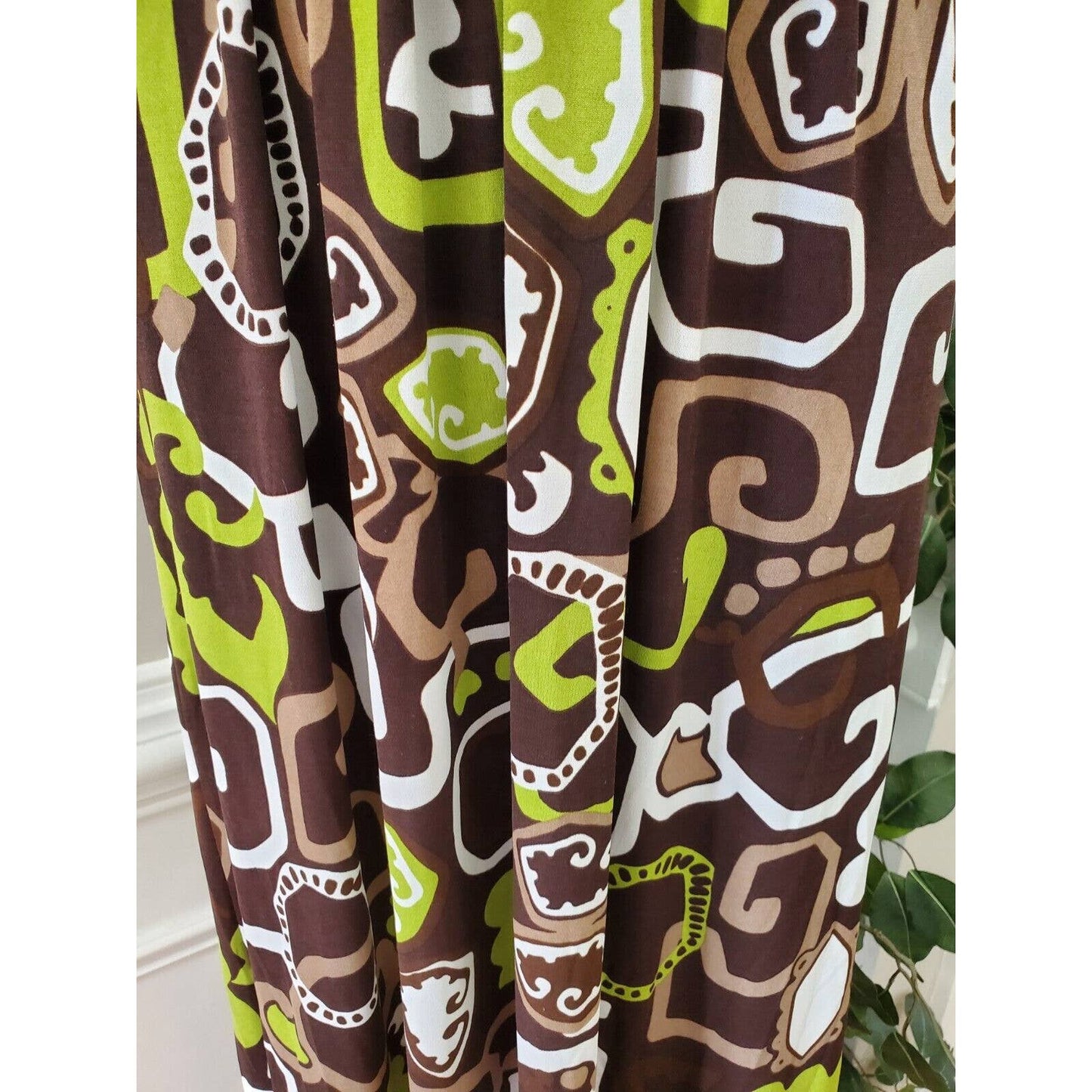 New Directions Women's Brown Polyester Halter Neck Sleeveless Long Maxi Dress 6