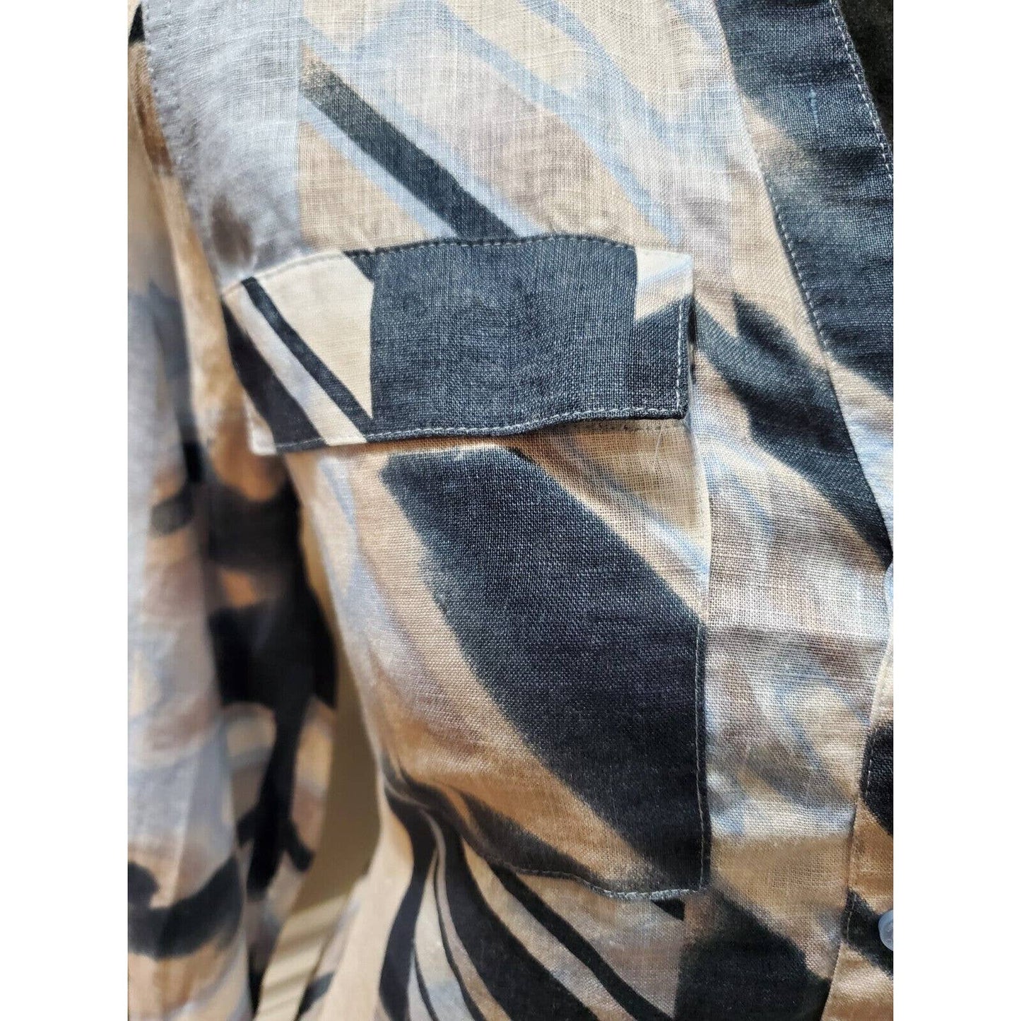 Calvin Klein Women Multicolor Polyester Long Sleeve Buttons Down Casual Shirt S