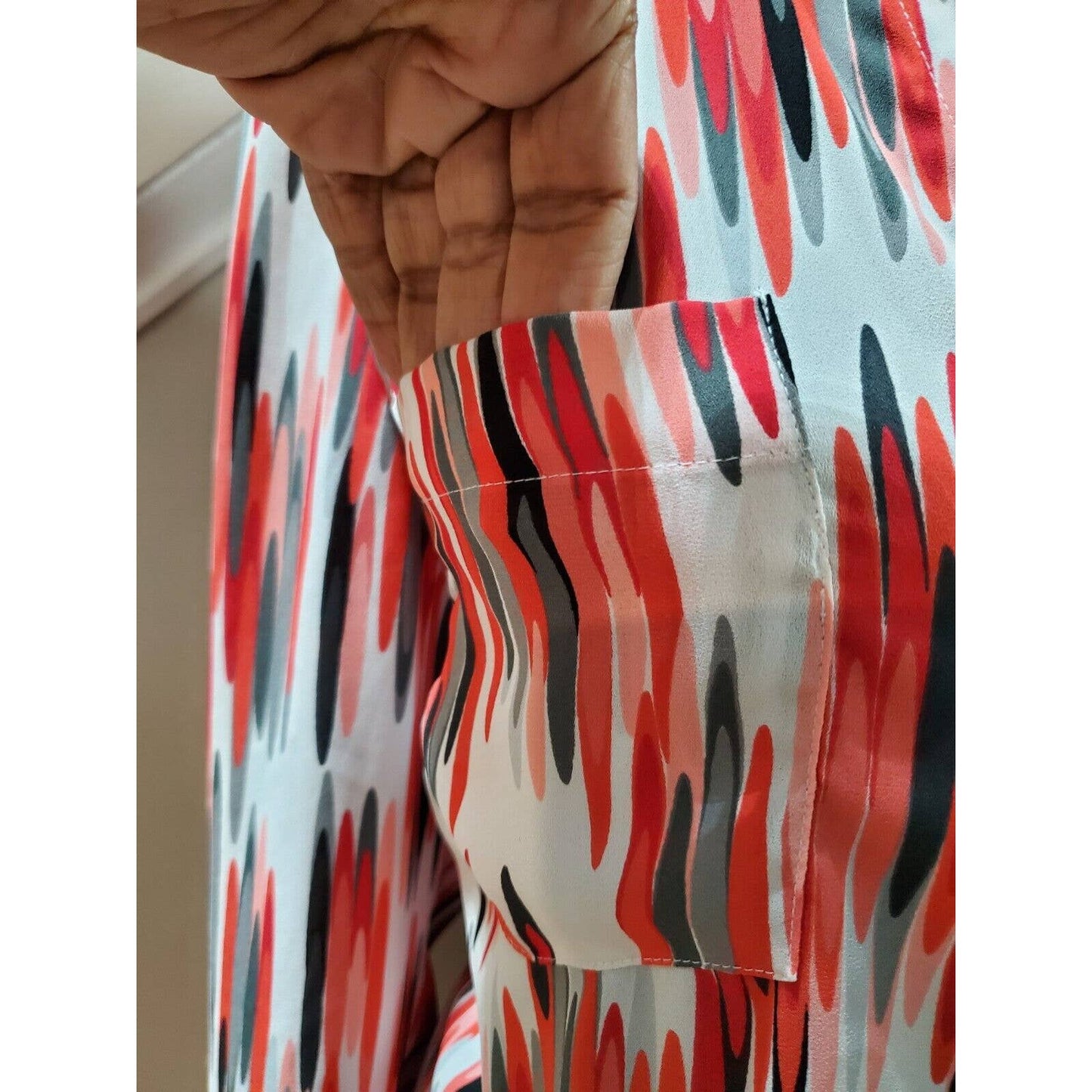 JM Collections Women Multicolor Collared Long Sleeve Casual Button Down Shirt XL