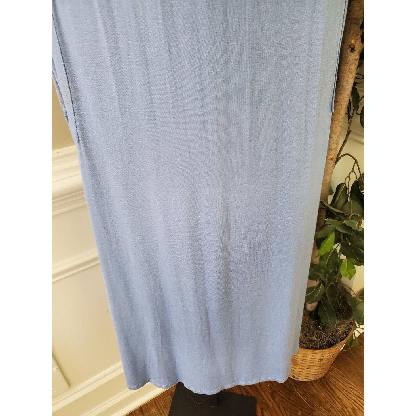 Flamingo Urban Women's Blue Rayon Round Neck Long Sleeve Long Maxi Dress Size S