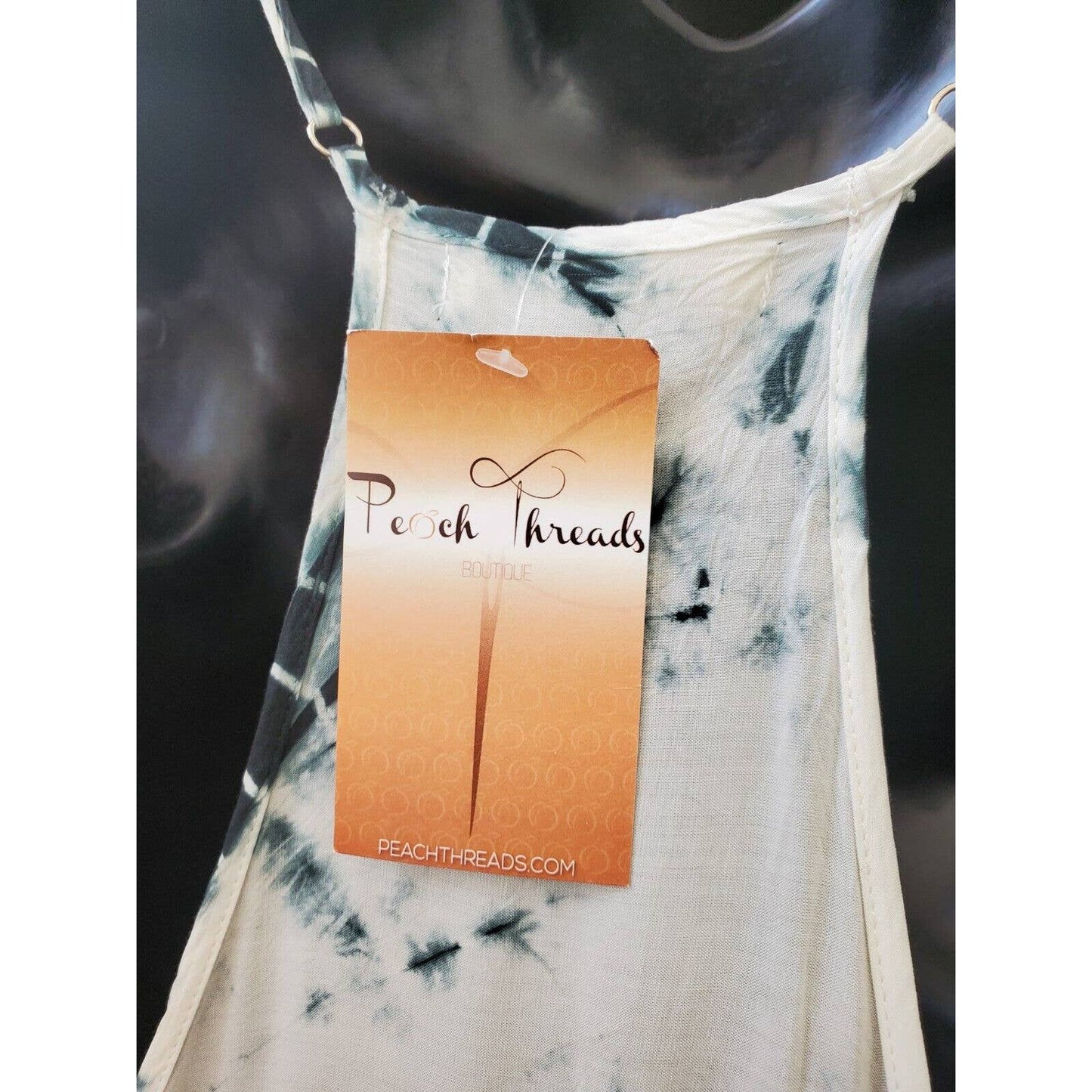 Boutique Hot & Delicious Tie Dye Rayon Square Neck Strappy Long Maxi Dress M