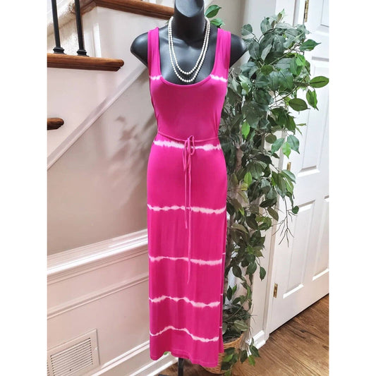 Motherhood Women Pink Rayon Scoop Neck Sleeveless Long Maxi Dress Size Medium