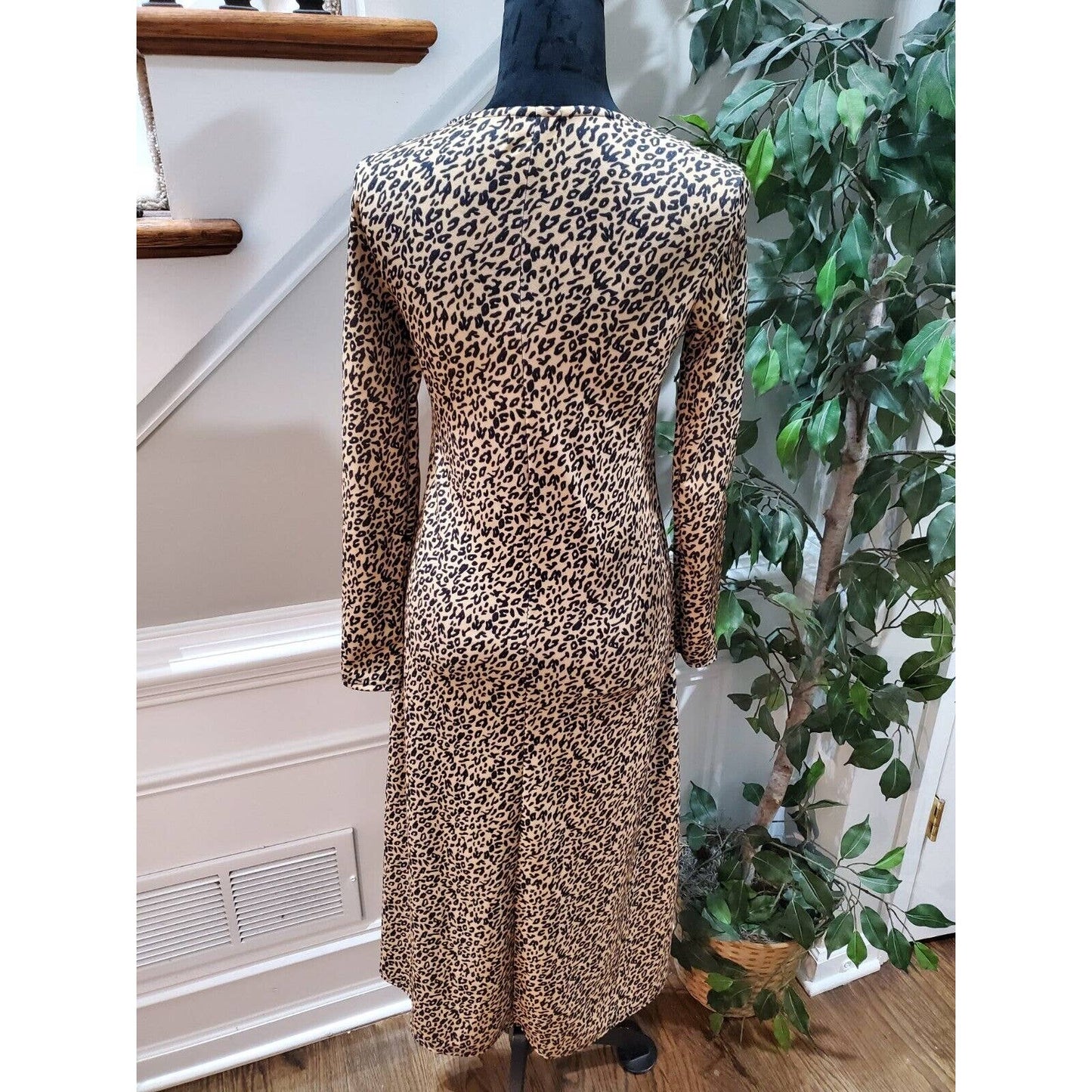 Asos Women's Brown Polyester Round Neck Long Sleeve Long Maxi Dress Zero Size