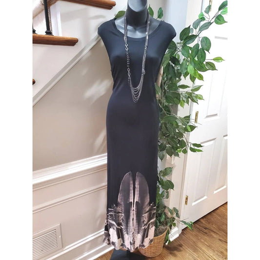 Religion Women's Black Cotton Round Neck Sleeveless Long Maxi Dress Size Medium