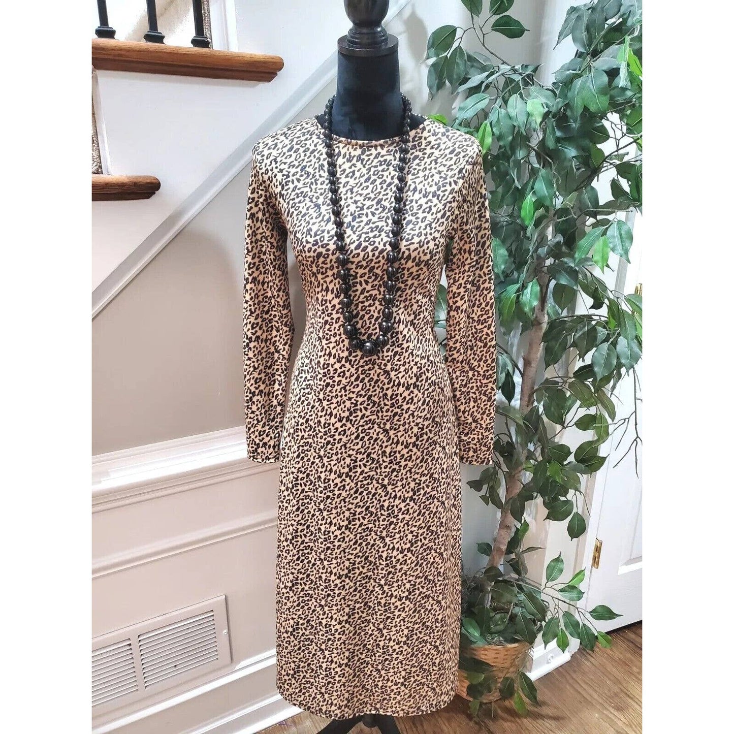 Asos Women's Brown Polyester Round Neck Long Sleeve Long Maxi Dress Zero Size