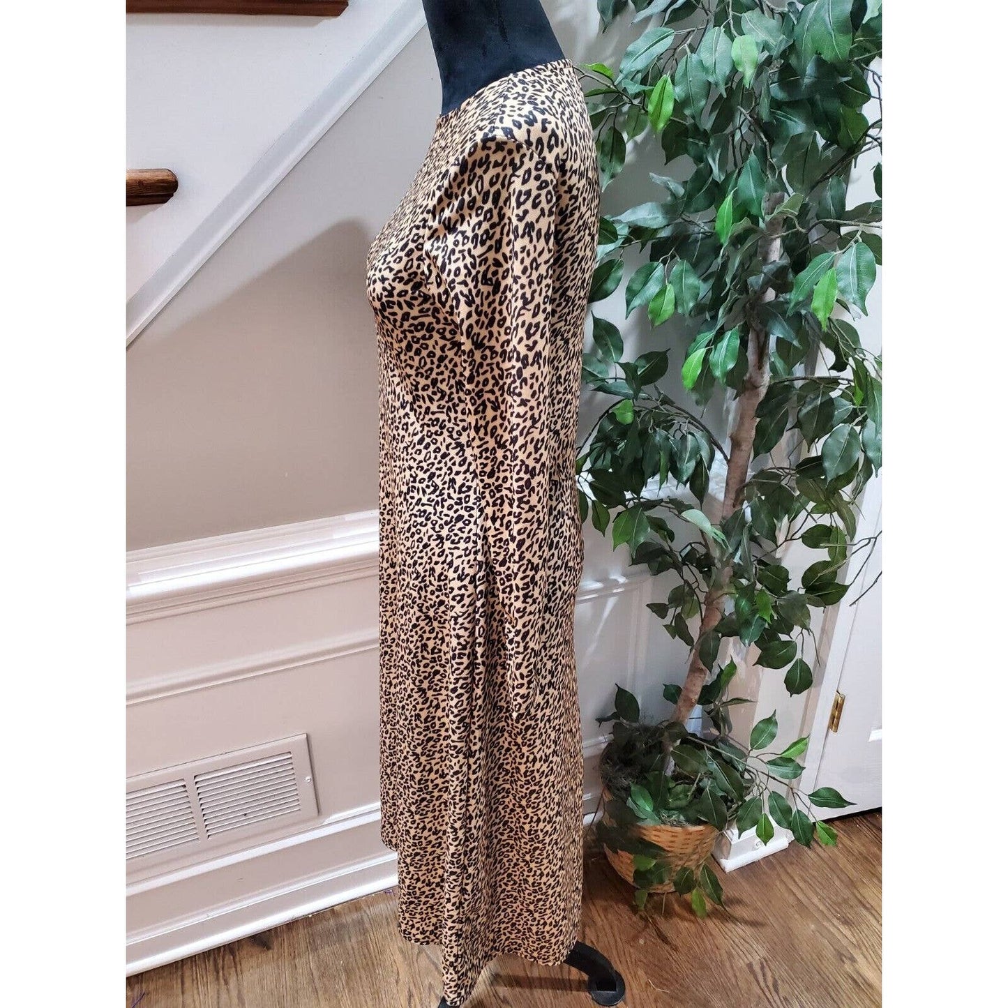 Asos Women's Brown Polyester Round Neck Long Sleeve Long Maxi Dress Zero Size