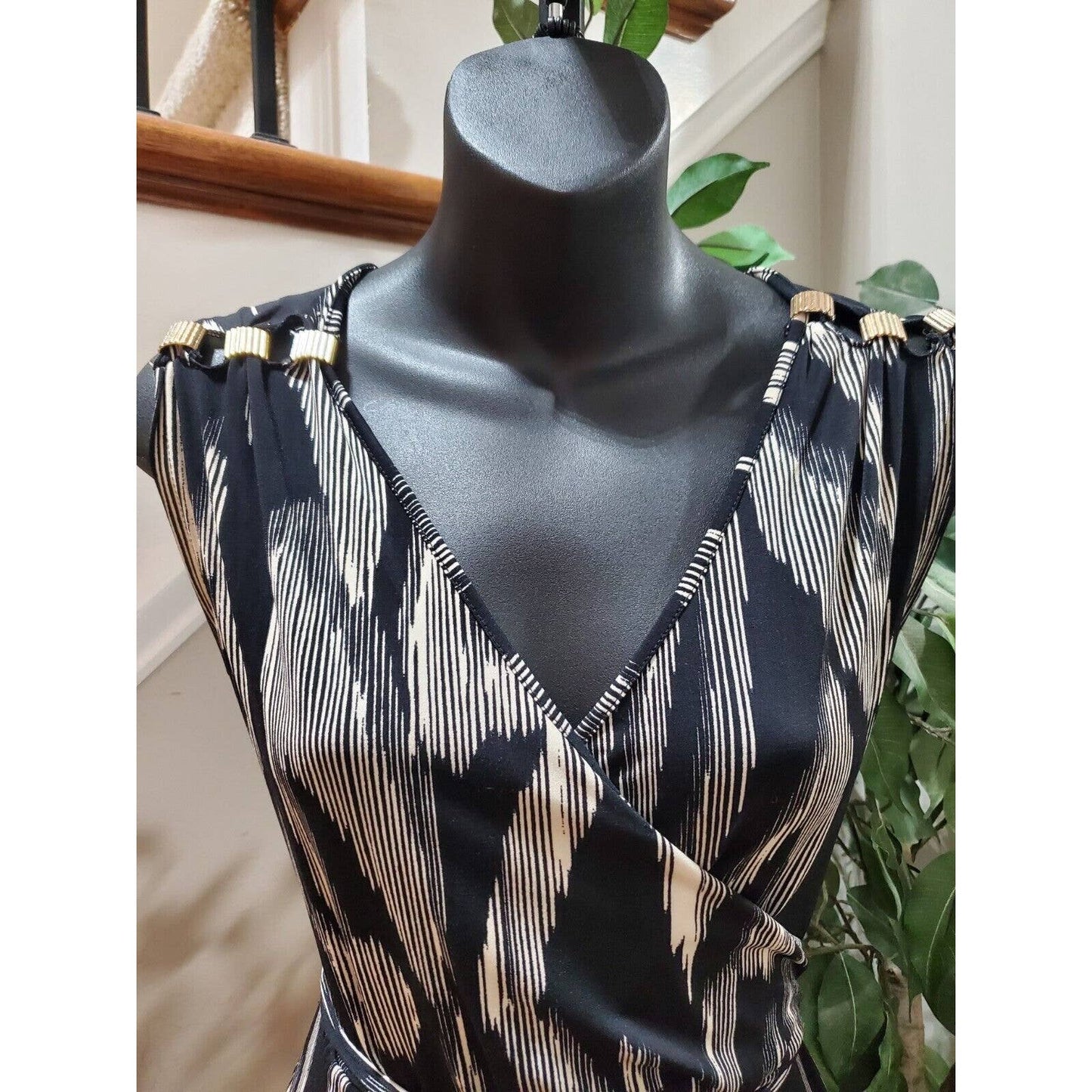 Worthington Women's Black Polyester V-Neck Sleeveless Long Maxi Dress Size XS