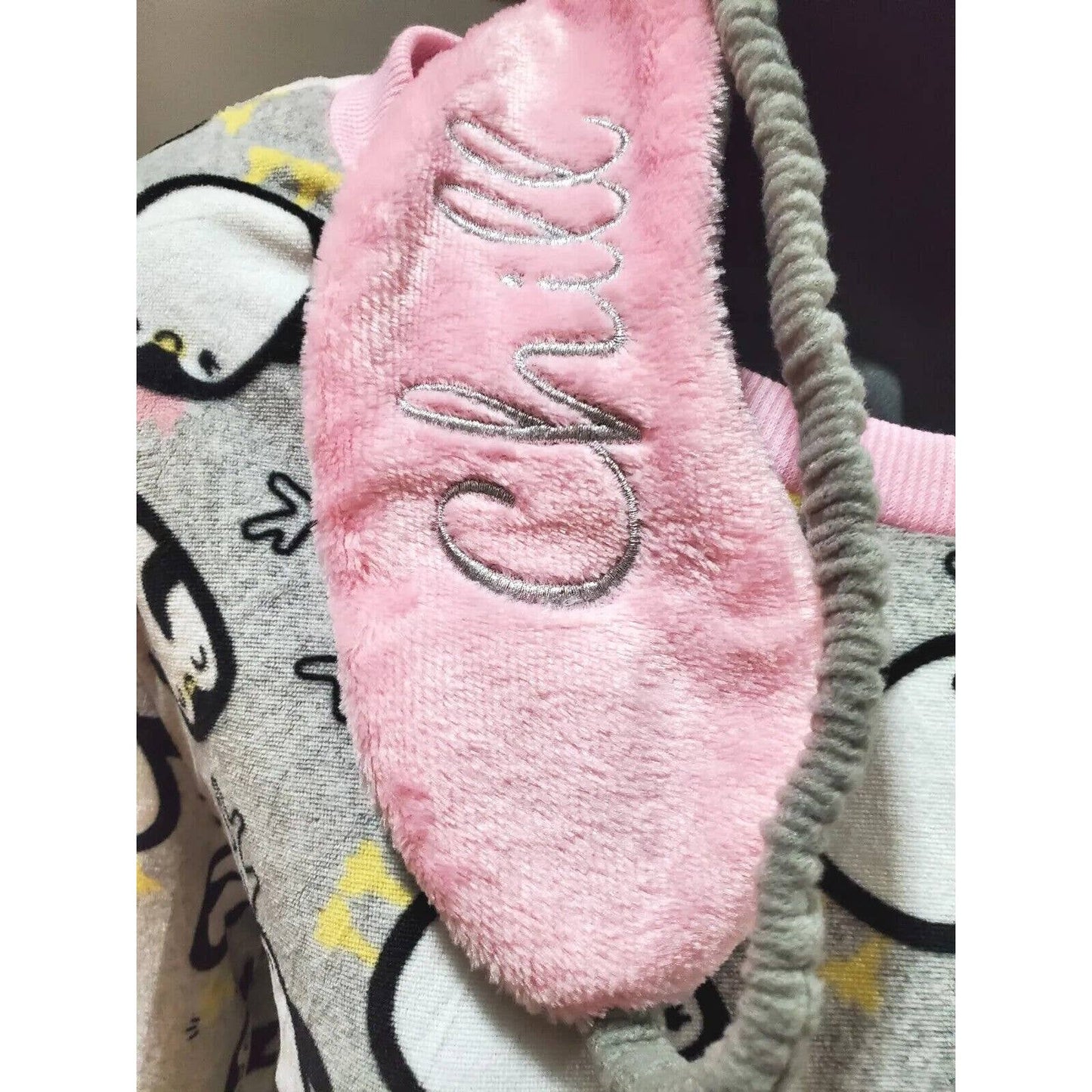 Holiday Time Women's Gray Cotton Long Sleeve Top Shirt & Trouser 2 Piece Set M