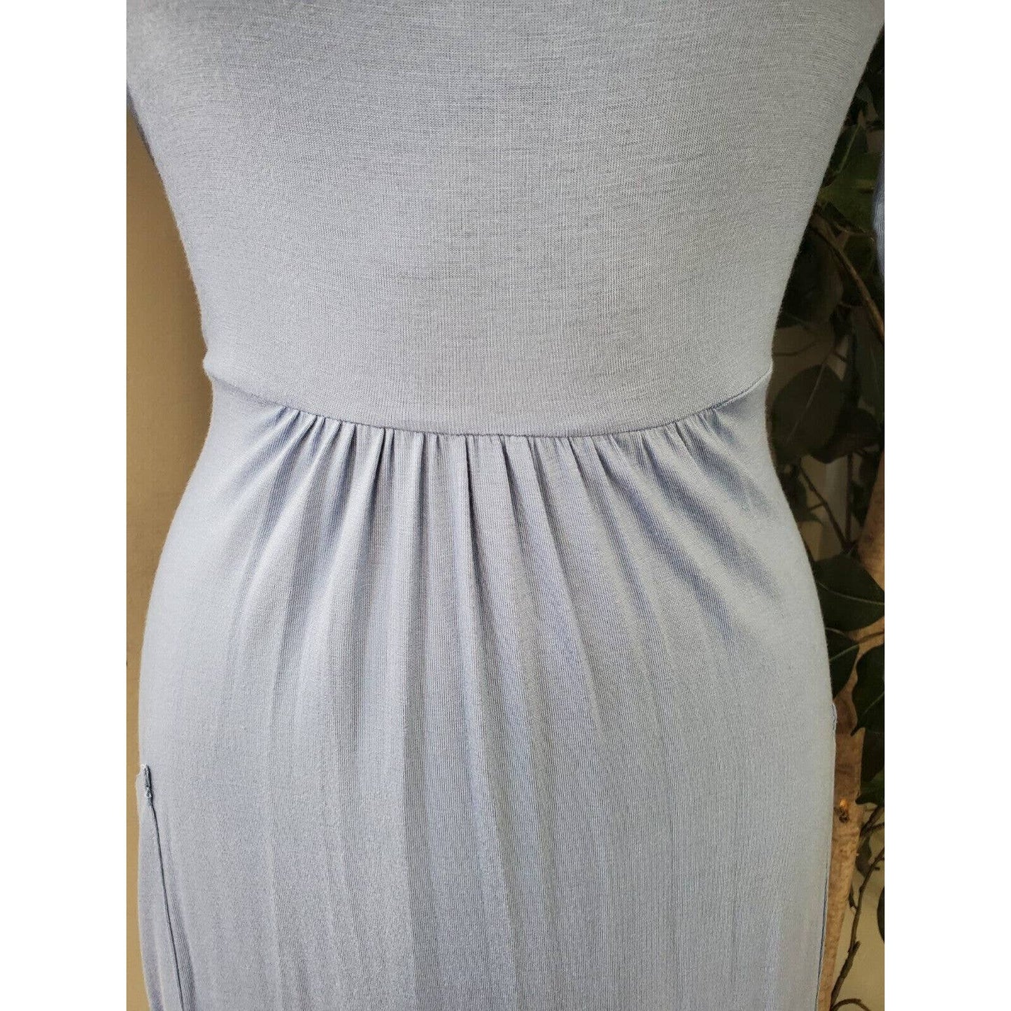 Flamingo Urban Women's Blue Rayon Round Neck Long Sleeve Long Maxi Dress Size S